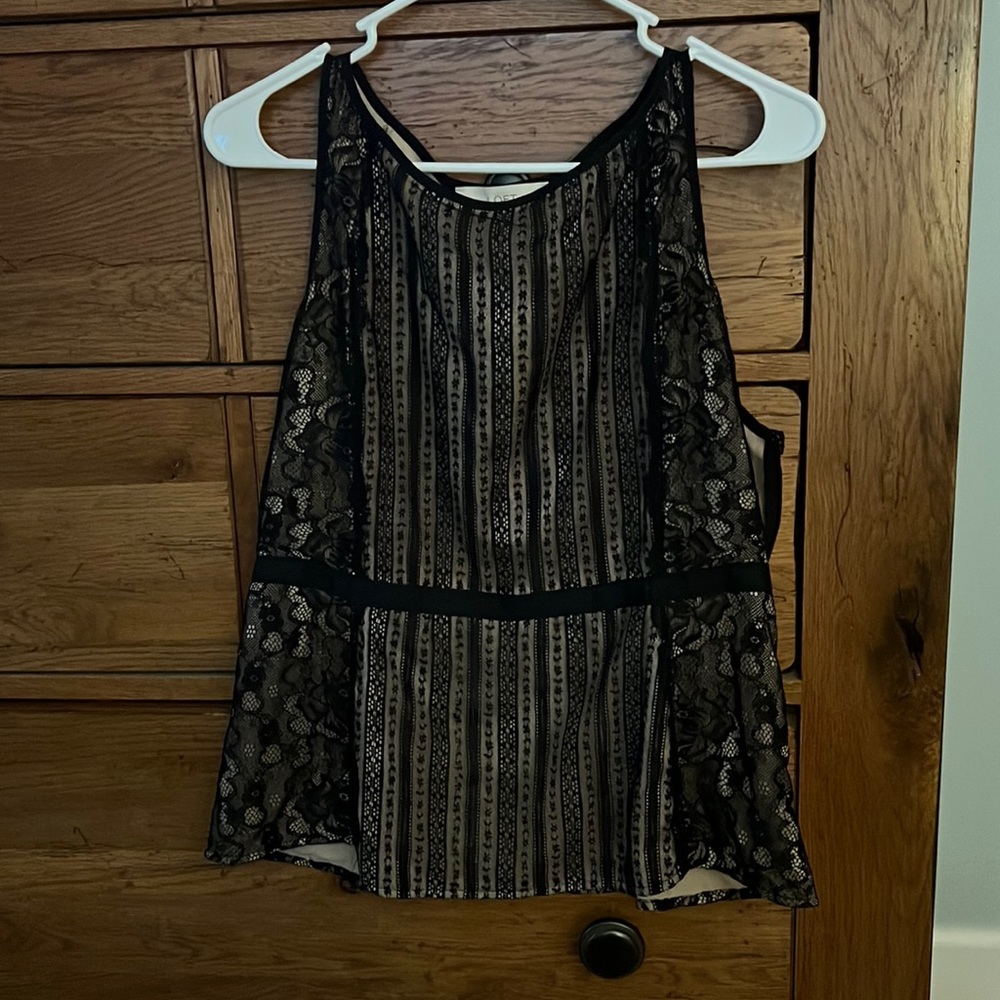 Black and tan tank top from Loft dressy